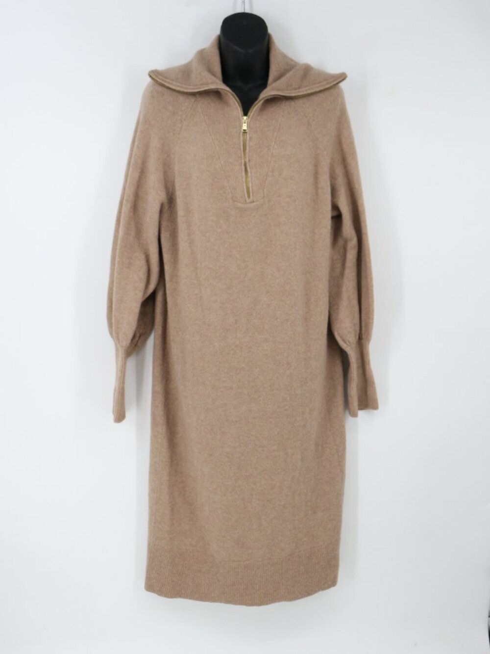 J.Crew Half Zip Sweater Dress Supersoft Yarn Womens Size Large Alpaca Wool Blend